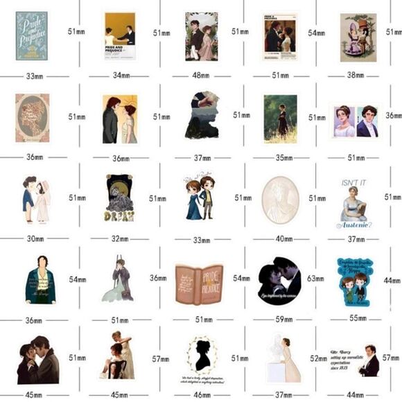 COPY - Pride and Prejudice Jane Austen Stickers - Picture 5 of 5
